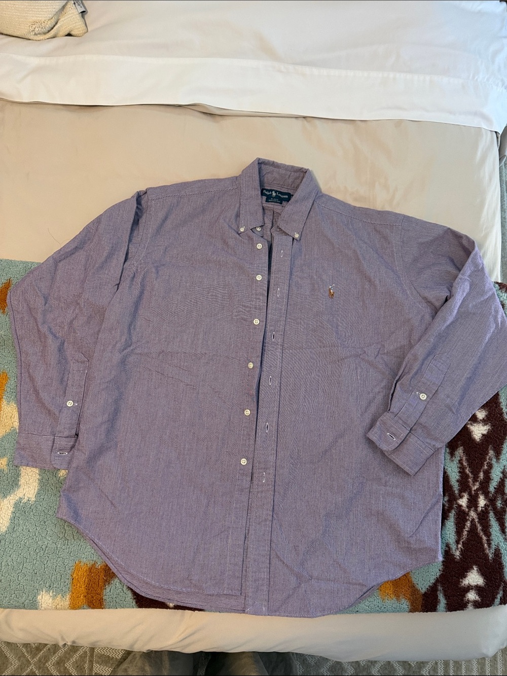 VINTAGE RARE MENS LARGE Polo by Ralph Lauren Men's Button-Down Shirt in Purple
